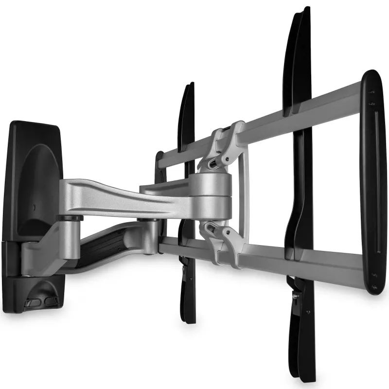 StarTech.com Pełnoruchowy Uchwyt Ścienny do Telewizora - Wytrzymały, Przegubowy Uchwyt do Telewizorów od 32 do 75 cali (165 funtów/75 kg) VESA Display - Uniwersalne Regulowane Ramie do Płaskich Ekranów z Pochylaniem/Obracaniem - Srebrny