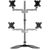 StarTech.com Stojak na cztery monitory biurkowe – Ergonomiczne ramię VESA na 4 monitory (2x2) do 32 cali – Wolnostojący przegubowy uniwersalny uchwyt na słupie – Regulacja wysokości/pochylenia/obrotu – Srebrny