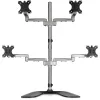 StarTech.com Stojak na cztery monitory biurkowe – Ergonomiczne ramię VESA na 4 monitory (2x2) do 32 cali – Wolnostojący przegubowy uniwersalny uchwyt na słupie – Regulacja wysokości/pochylenia/obrotu – Srebrny