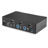 StarTech.com 2-portowy przełącznik KVM DisplayPort – 4K 60 Hz – pojedynczy wyświetlacz – dwuportowy przełącznik KVM UHD DP 1.2 USB ze zintegrowanym hubem USB 3.0 i audio – Dell HP Apple Lenovo – zgodny z TAA