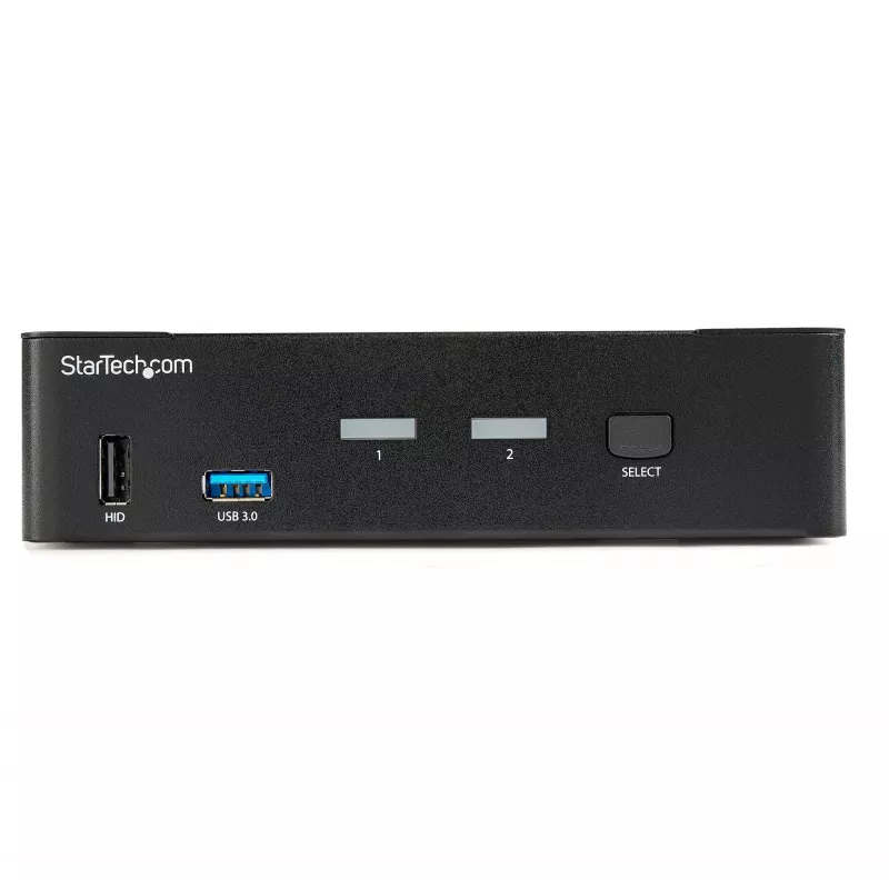 StarTech.com 2-portowy przełącznik KVM DisplayPort – 4K 60 Hz – pojedynczy wyświetlacz – dwuportowy przełącznik KVM UHD DP 1.2 USB ze zintegrowanym hubem USB 3.0 i audio – Dell HP Apple Lenovo – zgodny z TAA