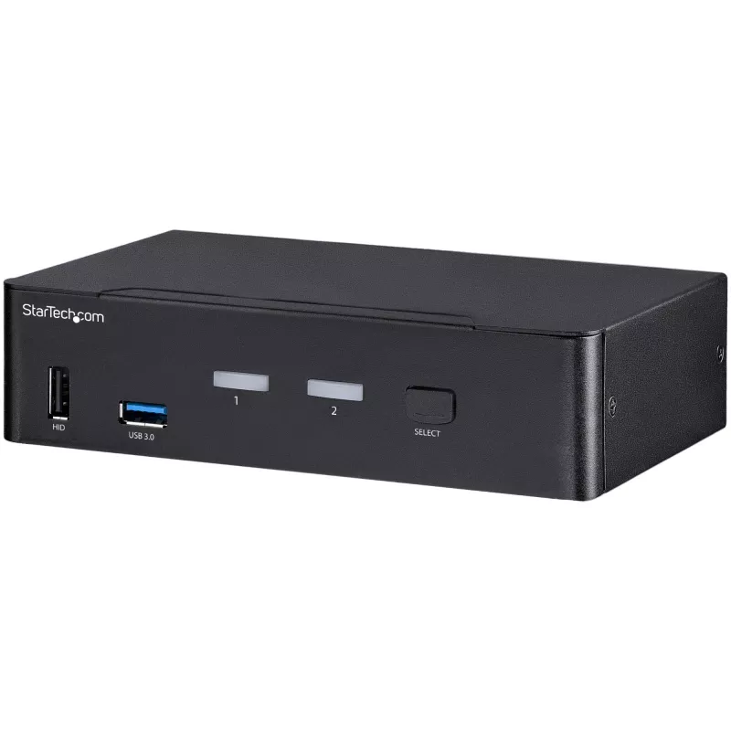 StarTech.com 2-portowy przełącznik KVM DisplayPort – 4K 60 Hz – pojedynczy wyświetlacz – dwuportowy przełącznik KVM UHD DP 1.2 USB ze zintegrowanym hubem USB 3.0 i audio – Dell HP Apple Lenovo – zgodny z TAA