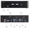 StarTech.com 2-portowy przełącznik KVM DisplayPort – 4K 60 Hz – pojedynczy wyświetlacz – dwuportowy przełącznik KVM UHD DP 1.2 USB ze zintegrowanym hubem USB 3.0 i audio – Dell HP Apple Lenovo – zgodny z TAA