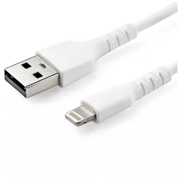 StarTech.com 6 stóp (2 m) Wytrzymały biały kabel USB-A do Lightning - Wzmocniony włóknem aramidowym, wytrzymały przewód do ładowania/synchronizacji USB-A do Lightning - Certyfikat Apple MFi dla iPad/iPhone 12