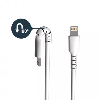 StarTech.com 6 stóp (2 m) Wytrzymały biały kabel USB-A do Lightning - Wzmocniony włóknem aramidowym, wytrzymały przewód do ładowania/synchronizacji USB-A do Lightning - Certyfikat Apple MFi dla iPad/iPhone 12