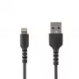 StarTech.com 6 stop (2 m) wytrzymały czarny kabel USB-A na Lightning – Wytrzymały, wzmocniony włóknem aramidowym kabel USB typu A na Lightning do ładowania/synchronizacji – Certyfikat Apple MFi – do iPada/iPhone 12