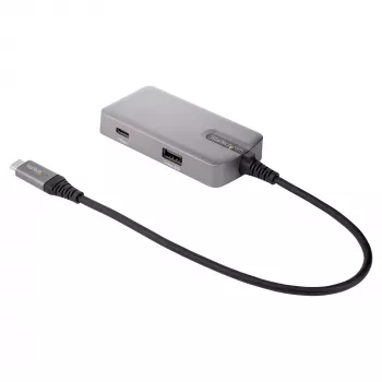 Adapter wieloportowy StarTech.com USB C — USB-C do 4K 60Hz HDMI 2.0, przepustowość zasilania 100W — 3-portowy koncentrator USB 10 Gb/s — przenośna mini stacja dokująca USB Type-C — kabel 10 inch (25cm)