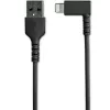 StarTech.com 3ft (1m) Wytrzymały kabel USB A na Lightning - Czarny 90° Kątowy Wytrzymały Wzmocniony Włóknem Aramidowym Kabel USB Typu A na Lightning do Ładowania/Synchronizacji - Certyfikat Apple MFi - iPhone