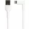 StarTech.com 1 m trwały kabel USB A na Lightning - biały, kątowy 90°, wytrzymały, wzmocniony włóknem aramidowym, kabel USB-A na Lightning do ładowania/synchronizacji - certyfikat Apple MFi - iPhone