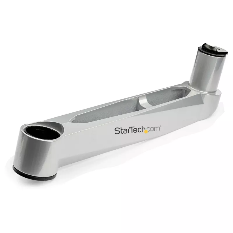StarTech.com Uchwyt biurkowy do czterech monitorów – Wysokiej klasy przegubowy uchwyt VESA do 4 monitorów w układzie 2x2 do 30 cali – Ergonomiczny słupek z regulacją wysokości – Odchylanie/obrót/obracanie ekranu – Mocowanie zaciskowe/grommetowe – Srebrny
