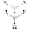 StarTech.com Uchwyt biurkowy do czterech monitorów – Wysokiej klasy przegubowy uchwyt VESA do 4 monitorów w układzie 2x2 do 30 cali – Ergonomiczny słupek z regulacją wysokości – Odchylanie/obrót/obracanie ekranu – Mocowanie zaciskowe/grommetowe – Srebrny
