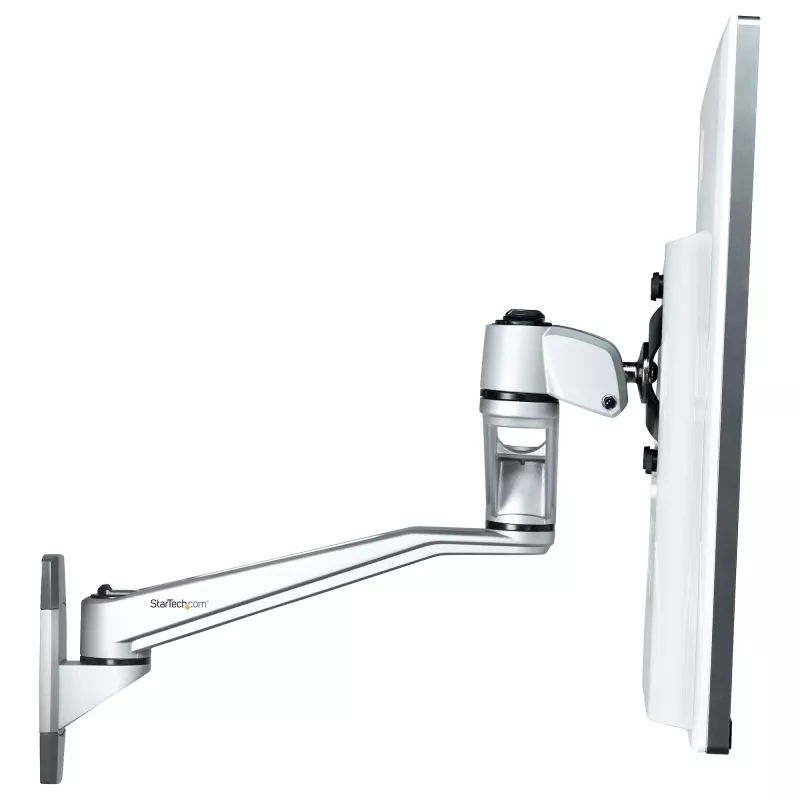 StarTech.com Uchwyt ścienny do monitora – Przegubowe ergonomiczne ramię montażowe VESA – Długość 20 inch (52 cm) – Pojedynczy wyświetlacz do 34 cali – Obrotowe/pochylane/obracane – Regulowany uchwyt do ekranu