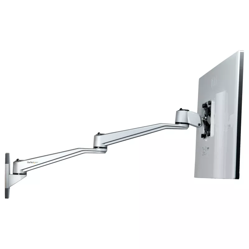StarTech.com Uchwyt ścienny do monitora – Przegubowe ergonomiczne ramię montażowe VESA – Długość 20 inch (52 cm) – Pojedynczy wyświetlacz do 34 cali – Obrotowe/pochylane/obracane – Regulowany uchwyt do ekranu