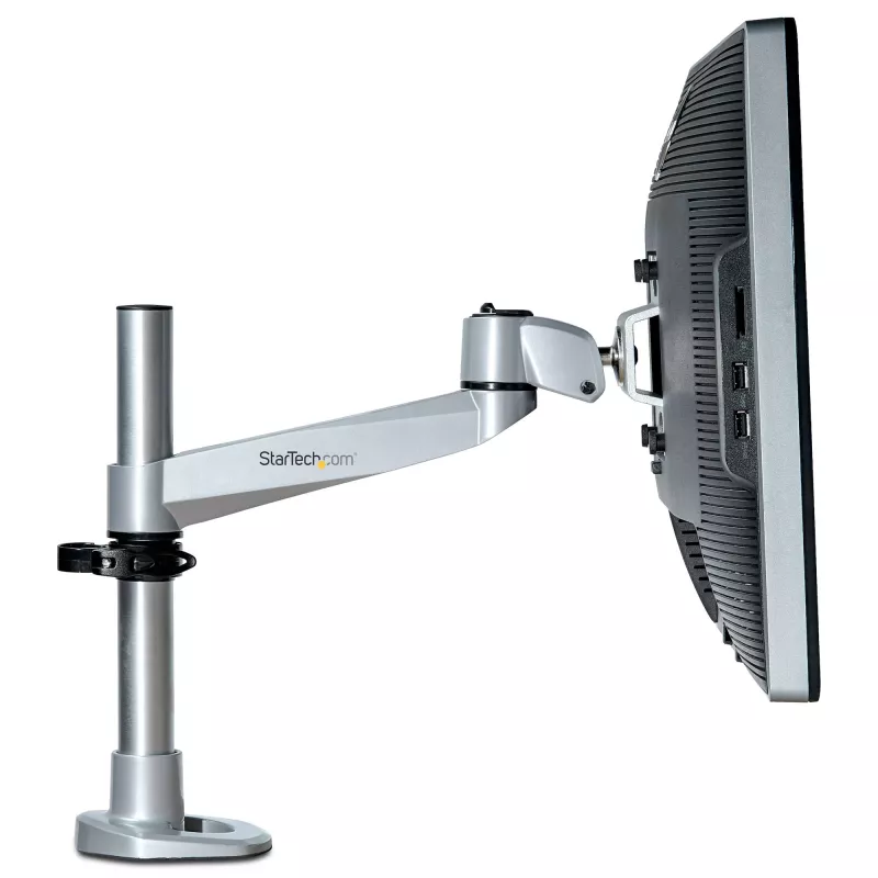 Uchwyt do monitora na biurko StarTech.com z ramieniem przegubowym – VESA lub Apple iMac/Thunderbolt lub monitor ultrapanoramiczny do 14 kg – przegubowy, regulowany wysokością pojedynczy uchwyt na słupie montowany do biurka – zacisk/przelotka