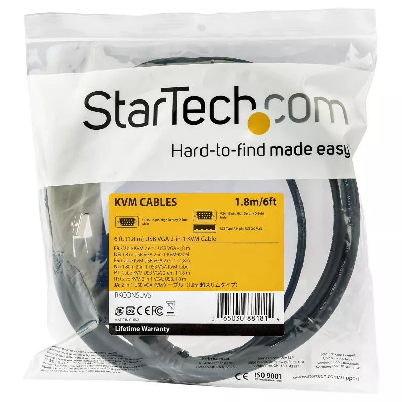 Kabel KVM USB StarTech.com 10 stóp (3 m) do konsol do montażu w szafie rack