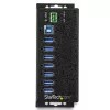 StarTech.com 7-portowy hub USB 3.0 z zasilaczem – metalowy przemysłowy hub USB-A z ochroną ESD i przeciwprzepięciową 350 W – montaż na szynie DIN/ścianie/biurku – szybki hub USB 3.2 Gen 1 (5 Gb/s) – TAA