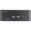 StarTech.com 2-portowy przełącznik KVM Dual Monitor HDMI – 4K 60 Hz Ultra HD HDR – biurkowy przełącznik KVM HDMI 2.0 4K z 2-portowym hubem USB 3.0 (5 Gb/s) i 4x USB 2.0 HID, audio – przełączanie skrótami klawiszowymi – TAA