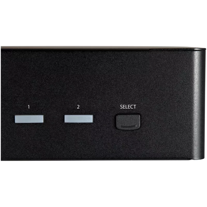 StarTech.com 2-portowy przełącznik KVM Dual Monitor HDMI – 4K 60 Hz Ultra HD HDR – biurkowy przełącznik KVM HDMI 2.0 4K z 2-portowym hubem USB 3.0 (5 Gb/s) i 4x USB 2.0 HID, audio – przełączanie skrótami klawiszowymi – TAA
