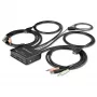 StarTech.com 2-portowy przełącznik KVM HDMI - 4K 60 Hz - Kompaktowy 2-portowy przełącznik KVM UHD/Ultra HD USB do komputera stacjonarnego ze zintegrowanymi kablami 1,2 m i audio - zasilany magistralą i zdalne przełączanie - MacBook ThinkPad