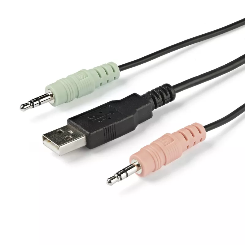 StarTech.com 2-portowy przełącznik KVM HDMI - 4K 60 Hz - Kompaktowy 2-portowy przełącznik KVM UHD/Ultra HD USB do komputera stacjonarnego ze zintegrowanymi kablami 1,2 m i audio - zasilany magistralą i zdalne przełączanie - MacBook ThinkPad