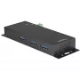 StarTech.com 4-portowy hub USB-C 10 Gb/s - metalowy przemysłowy hub USB typu C z 3xUSB-A i 1xUSB-C - ochrona przed ESD i przepięciami - host USB-C lub USB-A - samozasilany, montowalny hub USB 3.2/3.1 Gen 2