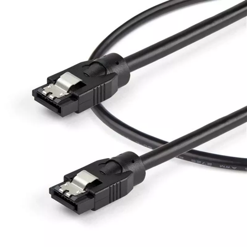 StarTech.com 0,3 m Okrągły kabel SATA, 0,3 m, SATA III, SATA 7-pin, SATA 7-pin, Męski/Męski, Czarny