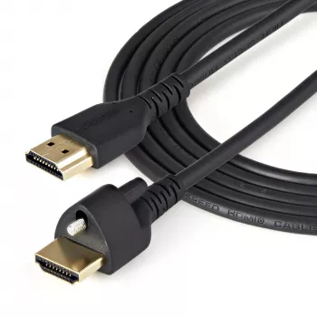 StarTech.com 3ft (1m) Kabel HDMI ze śrubą blokującą - 4K 60Hz HDR - Szybki kabel monitora HDMI 2.0 ze złączem ze śrubą blokującą dla bezpiecznego połączenia - Kabel HDMI z Ethernetem - M/M
