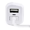 StarTech.com Ładowarka samochodowa Lightning ze zwijanym kablem, zwijany kabel Lightning 1 m, 12 W, biała, adapter samochodowy USB z 2 portami do telefonów i tabletów, podwójna ładowarka samochodowa USB do iPhone'a