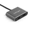 StarTech.com Wieloportowy adapter wideo USB C — 4K 60 Hz USB-C na HDMI 2.0 lub Mini DisplayPort 1.2 — konwerter wyświetlacza USB-C 2-w-1 HDMI/MDP HBR2 HDR — zgodny z TB3