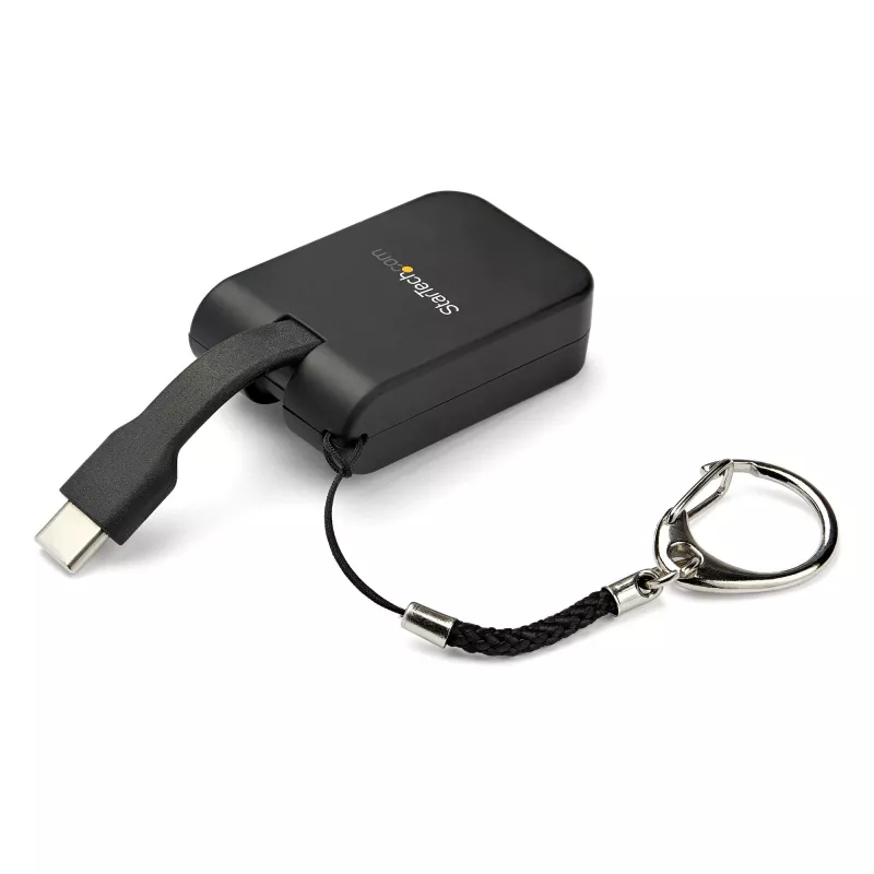 StarTech.com Kompaktowy adapter USB C na HDMI - Konwerter wideo USB Type-C na HDMI 4K 30 Hz z kółkiem do breloczka - Klucz sprzętowy USB-C DP Alt Mode na monitor HDMI - Kompatybilny z Thunderbolt 3