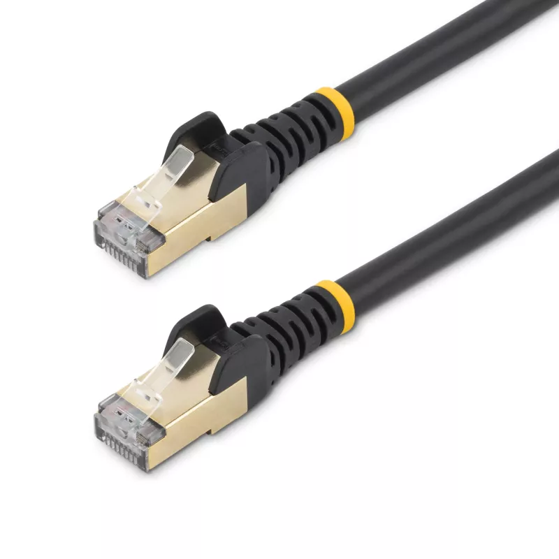 StarTech.com 7,5m CAT6a Ethernet kabel - 10 Gigabit Shielded Snagless RJ45 100W PoE Patch Cord - 10GbE STP kabel sieciowy w/Strain Relief - Czarny Individually Tested/Wiring is UL Certified/TIA