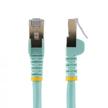 StarTech.com 1,5m kabel Ethernet CAT6a - 10 Gigabitowy ekranowany kabel krosowy Snagless RJ45 100W PoE - 10GbE STP kabel sieciowy z odciążeniem - Aqua, indywidualnie testowany, przewody z certyfikatem UL/TIA