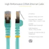 StarTech.com 1,5m kabel Ethernet CAT6a - 10 Gigabitowy ekranowany kabel krosowy Snagless RJ45 100W PoE - 10GbE STP kabel sieciowy z odciążeniem - Aqua, indywidualnie testowany, przewody z certyfikatem UL/TIA