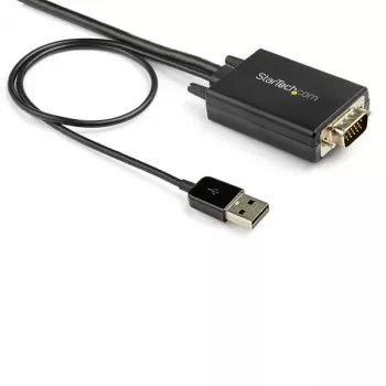 StarTech.com 2m Kabel konwertera VGA na HDMI z obsługą dźwięku USB i zasilaniem – analogowo-cyfrowy adapter kablowya wideo do podłączenia komputera PC z VGA do wyświetlacza HDMI – 1080p kabel monitorowy męski-męski