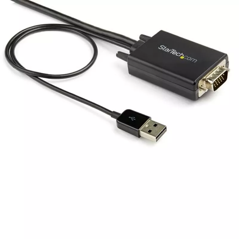 StarTech.com 2m Kabel konwertera VGA na HDMI z obsługą dźwięku USB i zasilaniem – analogowo-cyfrowy adapter kablowya wideo do podłączenia komputera PC z VGA do wyświetlacza HDMI – 1080p kabel monitorowy męski-męski