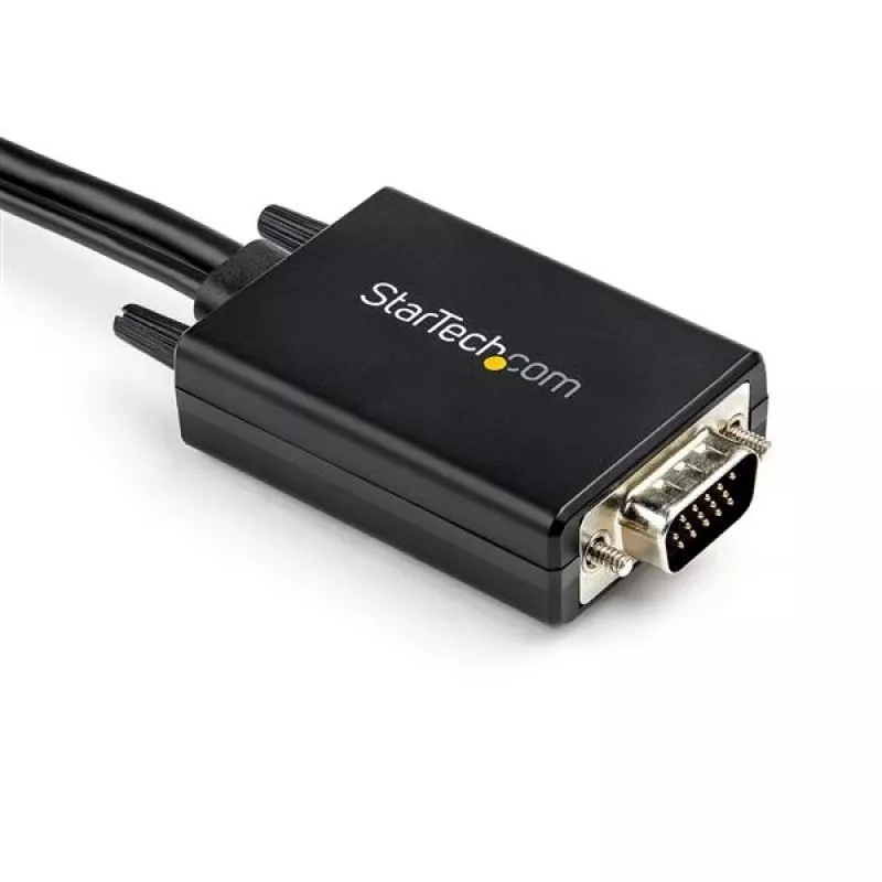 StarTech.com 2m Kabel konwertera VGA na HDMI z obsługą dźwięku USB i zasilaniem – analogowo-cyfrowy adapter kablowya wideo do podłączenia komputera PC z VGA do wyświetlacza HDMI – 1080p kabel monitorowy męski-męski