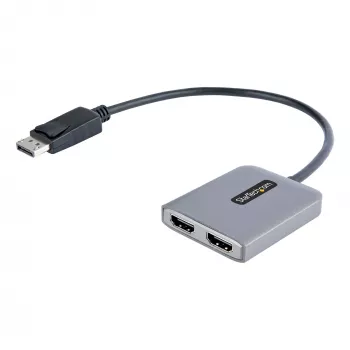 StarTech.com DP do Dual HDMI MST HUB - Podwójne HDMI 4K 60Hz - Adapter DisplayPort do wielu monitorów z kablem 1ft / 30cm - Hub DP 1.4 Multi Stream Transport, DSC | HBR3 - Rozdzielacz DP do HDMI