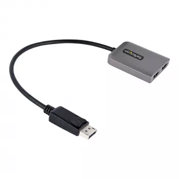 StarTech.com DP do Dual HDMI MST HUB - Podwójne HDMI 4K 60Hz - Adapter DisplayPort do wielu monitorów z kablem 1ft / 30cm - Hub DP 1.4 Multi Stream Transport, DSC | HBR3 - Rozdzielacz DP do HDMI