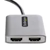 StarTech.com DP do Dual HDMI MST HUB - Podwójne HDMI 4K 60Hz - Adapter DisplayPort do wielu monitorów z kablem 1ft / 30cm - Hub DP 1.4 Multi Stream Transport, DSC | HBR3 - Rozdzielacz DP do HDMI