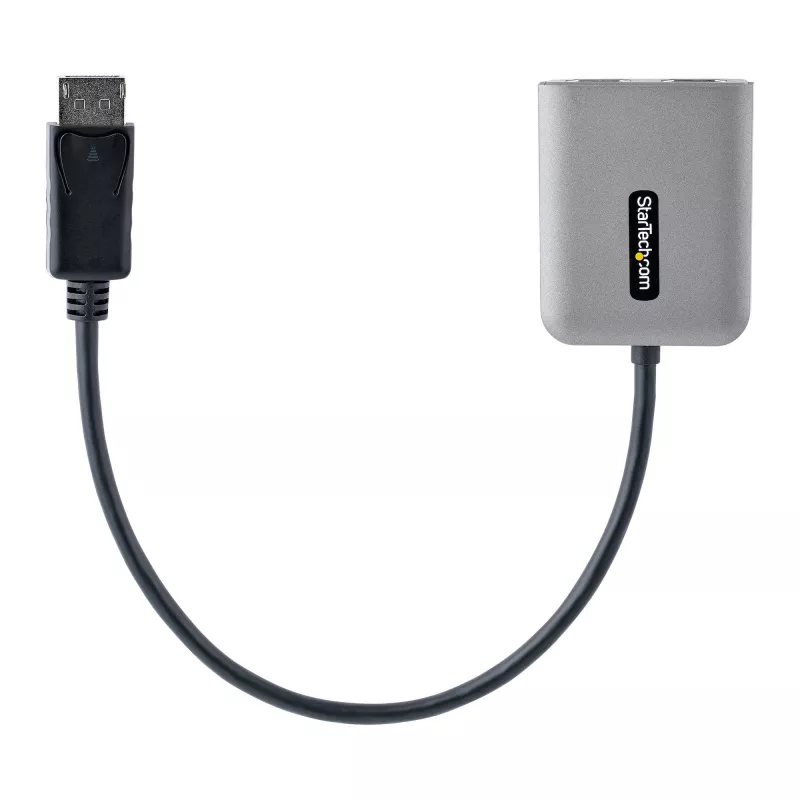 StarTech.com DP do Dual HDMI MST HUB - Podwójne HDMI 4K 60Hz - Adapter DisplayPort do wielu monitorów z kablem 1ft / 30cm - Hub DP 1.4 Multi Stream Transport, DSC | HBR3 - Rozdzielacz DP do HDMI
