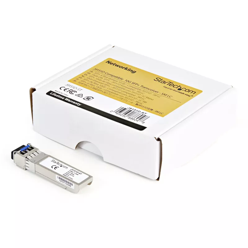 StarTech.com HPE J9151D Kompatybilny SFP+ Module - 10GBASE-LR - 10GbE Single Mode Fiber Optic transceiver - 10GE Gigabit Ethernet SFP+ - LC 10km - 1310nm - DDM HPE 2540, 2920, 2930M