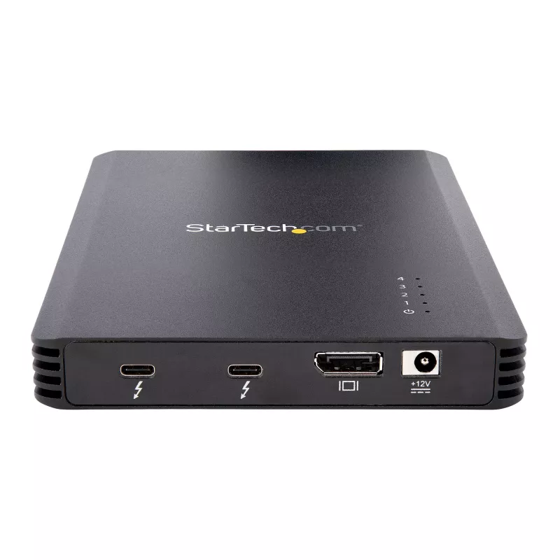 StarTech.com 4-zatokowa obudowa Thunderbolt 3 NVMe, dla dysków SSD M.2 NVMe, 1x wideo DisplayPort/ 2x porty downstream TB3, 40Gbps, zasilacz 72W, zewnętrzna obudowa dysku twardego