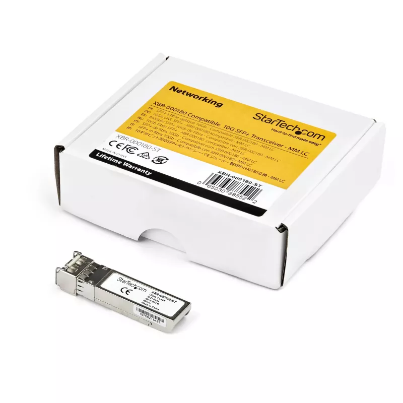 StarTech.com MSA Uncoded SFP+ Module - 10GBASE-SR - 10GbE Multi Mode Fiber (MMF) Optic transceiver - 10GE Gigabit Ethernet SFP+ - LC 300m - 850nm - DDM