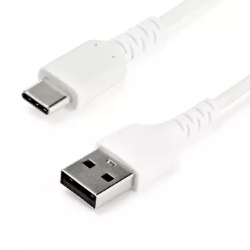StarTech.com 2m kabel ładujący USB A na USB C - wytrzymały kabel do szybkiego ładowania i synchronizacji USB 2.0 na USB Type C - solidna powłoka TPE z włóknem aramidowym M/M 3A biały - Samsung S10, iPad Pro, Pixel