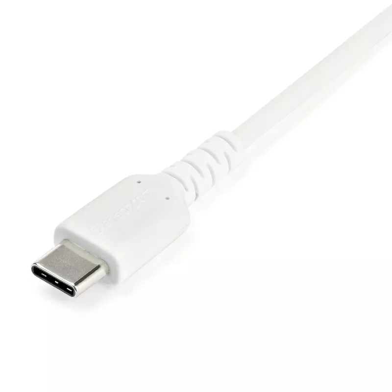 StarTech.com Kabel USB A do USB C 1 m – Wytrzymały kabel szybkiego ładowania i synchronizacji USB 2.0 do USB typu C – Solidny płaszcz TPE z włóknem aramidowym M/M 3 A biały – Samsung S10, iPad Pro, Pixel