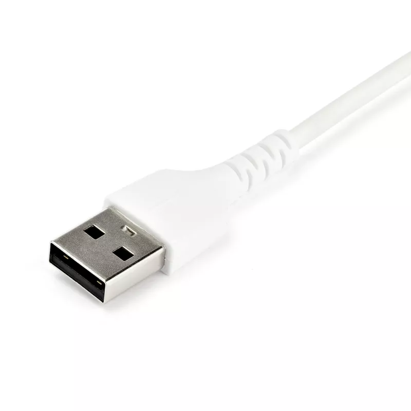 StarTech.com Kabel USB A do USB C 1 m – Wytrzymały kabel szybkiego ładowania i synchronizacji USB 2.0 do USB typu C – Solidny płaszcz TPE z włóknem aramidowym M/M 3 A biały – Samsung S10, iPad Pro, Pixel