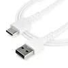 StarTech.com Kabel USB A do USB C 1 m – Wytrzymały kabel szybkiego ładowania i synchronizacji USB 2.0 do USB typu C – Solidny płaszcz TPE z włóknem aramidowym M/M 3 A biały – Samsung S10, iPad Pro, Pixel