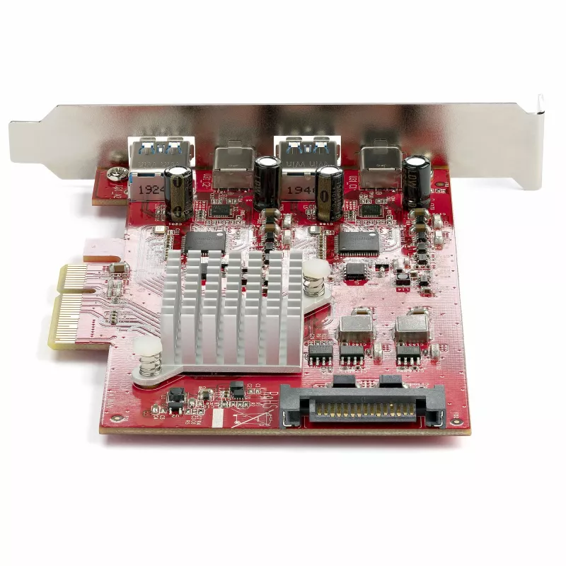 StarTech.com 4-portowa karta USB PCIe - 10Gbps karta rozszerzeń USB PCI Express z 2 kontrolerami - 2x porty USB-C i 2x porty USB-A (USB 3.2/3.1 Gen 2) - Karta USB/USB-C PCI-e - Pełny profil
