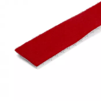 StarTech.com 25ft rolka z rzepem - przycinane na wymiar wielokrotnego użytku opaski kablowe - hurtowa taśma mocująca do przewodów przemysłowych / regulowane owijki z tkaniny czerwone / samozaciskowe paski do zarządzania kablami