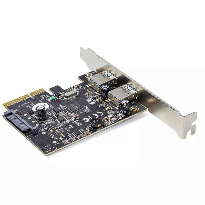 Karta PCIe USB 2-portowa StarTech.com z przepustowością 10 Gb/s na port - Karta rozszerzeń USB 3.1/3.2 Gen 2 Typ-A PCI Express 3.0 x2 z kontrolerem hosta - Karta adaptera rozszerzającego - Pełny/Niski profil - Windows i Linux